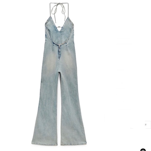 Zara BARBIE™ THE MOVIE ©WARNER BROS. DENIM HALTER JUMPSUIT - Picture 3 of 7